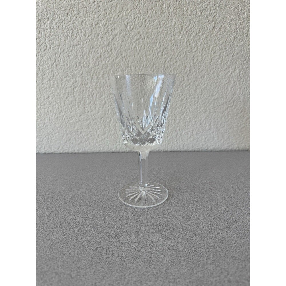 Waterford Lismore Crystal Water Goblet 6 7/8” Signed Acid Etched Stemware